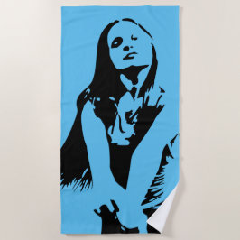 Modische Black Dancing Girl Silhouette Strandtuch