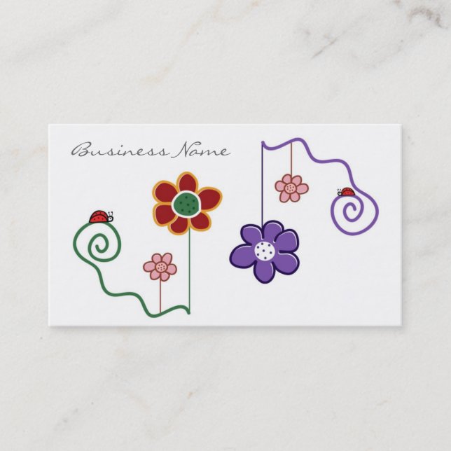 Modische BlumenVisitenkarte Visitenkarte (Vorderseite)