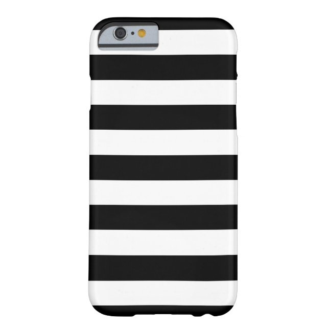 Modische breite horizontale Schwarzweiss-Streifen Case-Mate iPhone Hülle (Rückseite)