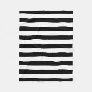 Modische breite horizontale Schwarzweiss-Streifen Fleecedecke