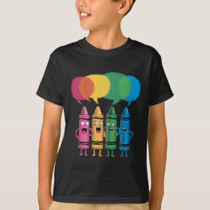Modische Buntstift-Stimmung Farbige Buntstifte Fre T-Shirt