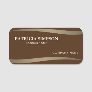 Modische Chic Brown & Golden Earth Tone Ribbons Namensschild