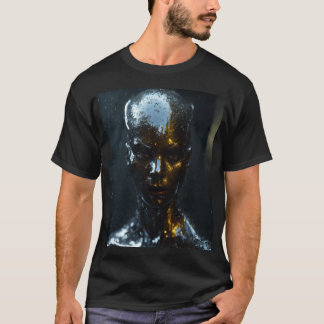 # modische fas: schwarzer T - Shirt für Männer.