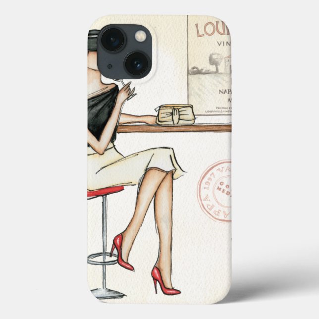 Modische Frauen trinken Wein Case-Mate iPhone Hülle (Rückseite)