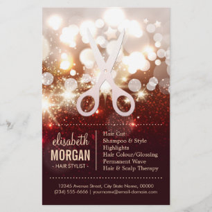 Modische Friseurstylist - Gold Glitzer Sparkone Flyer