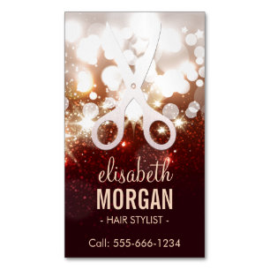 Modische Friseurstylist - Gold Glitzer Sparkone Magnetische Visitenkarte