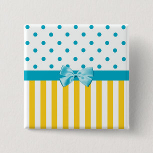 Modische gelbe Streifen mit blauem Band Button