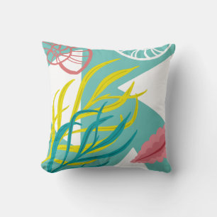 Modische Geo Seeseashells-Meerespflanze Kissen