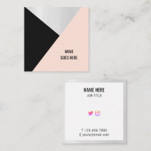 Modische geometrische silberne rosa quadratische