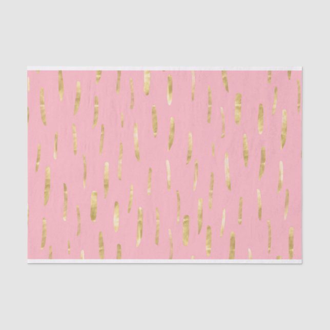 Modische Goldfarbe streicht Rosa Seidenpapier (Vorderseite)