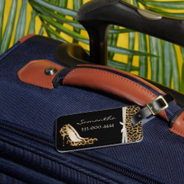 Modische Jaguar Silettos Personalisiert Gepäckanhänger