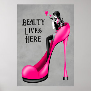 Modische Lady in Stiletto Poster