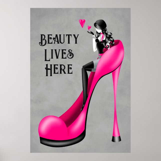 Modische Lady in Stiletto Poster (Vorne)