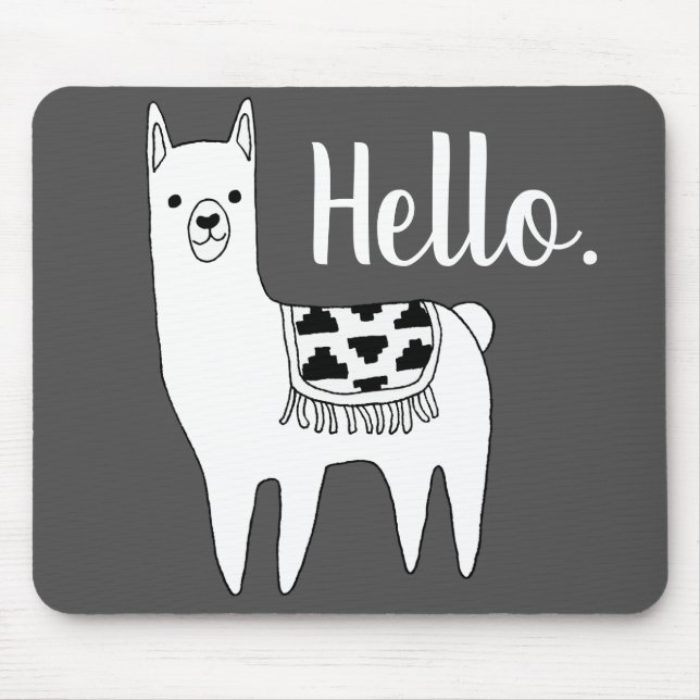 Modische Lama-Skizze hallo Mousepad (Vorne)