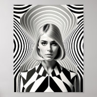 Modische optische Illusion schwarz-weiß