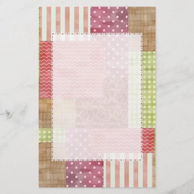 Modische Patchwork-Steppdecke Briefpapier (Vorderseite)