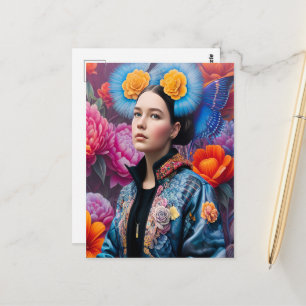 Modische Prinzessin in einer Jacke Postkarte