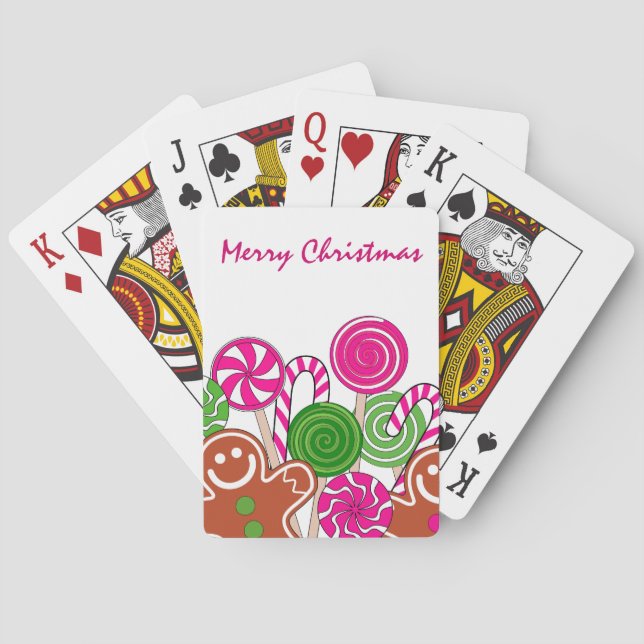 Modische rosa Weihnachtslebkuchen Spielkarten (Rückseite)