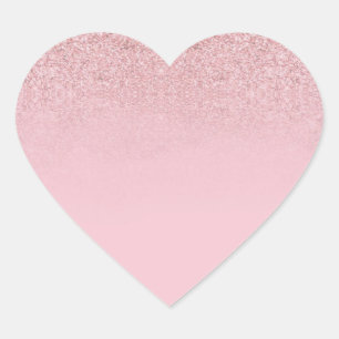 Modische Roségold-Glitter-Leere Elegante Vorlage Herz-Aufkleber