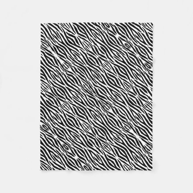 Modische Schwarzweiss-Zebra-Streifen-Tierdruck Fleecedecke (Vorderseite)