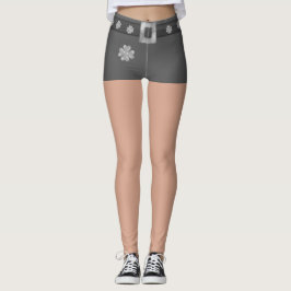Modische Silberkleeblätter Leggings