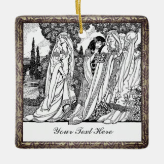 Modische Vintage Damen Keramik Ornament