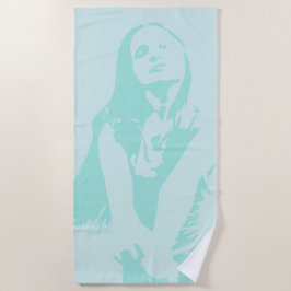 Modische Wasserfarbtanzung Girl Silhouette Strandtuch