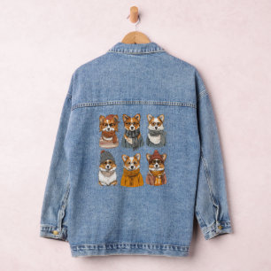 Modische Welsh Corgi Hunde Jeansjacke