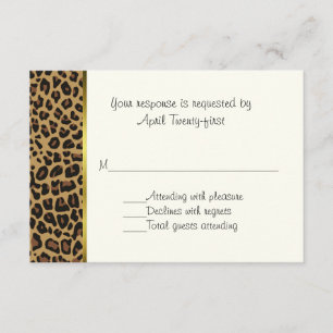 Modische Wild Jaguar Pattern Wedding RSVP Card Karte