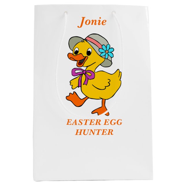 Modische Yellow Chick Ostereierjagd Mittlere Geschenktüte (Vorderseite)