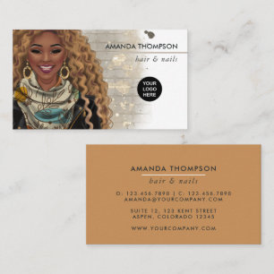 Modischer Afroamerikaner Hair und Beauty Visitenkarte