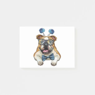 Modischer Bulldog-Hipster Post-it Klebezettel