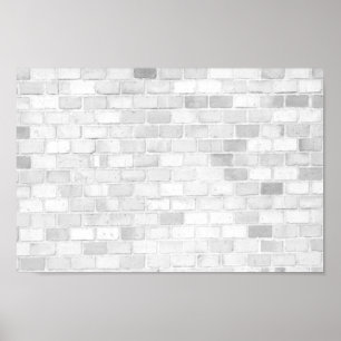 Modischer Entwurf der weißen Backsteinmauer Poster
