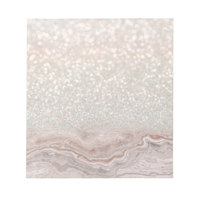 Modischer Glitzer Marmor Schöne Rose Gold Notizblock (Vorderseite)