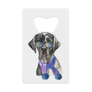 Modischer Great Dane Hipster Geldbeutel Flaschenöffner