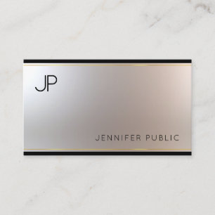 Modischer Monogram Glamour Gold Silver Einzigartig Visitenkarte