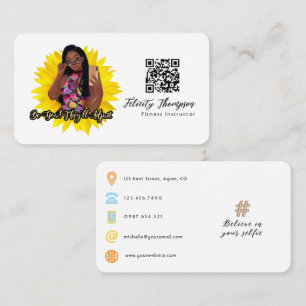 Modischer QR-Code für Selfie Girl Visitenkarte