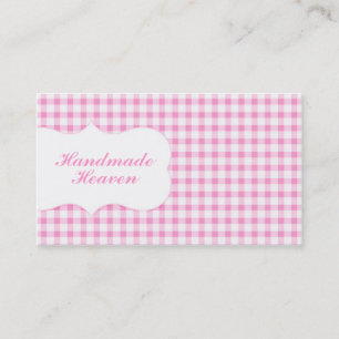 Modischer rosa Gingham Visitenkarte
