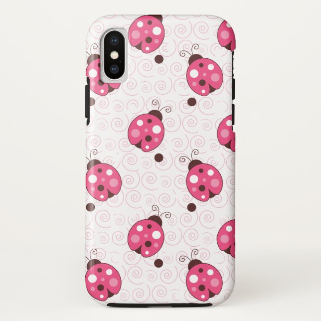 Modischer rosa Marienkäfer-Handy-Fall Case-Mate iPhone Hülle (Rückseite)