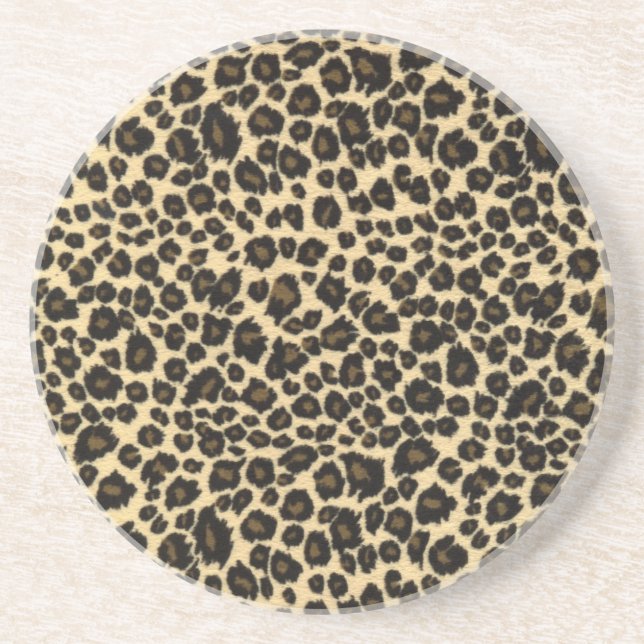 Modischer Safari-Leopard-Druck Getränkeuntersetzer (Vorne)