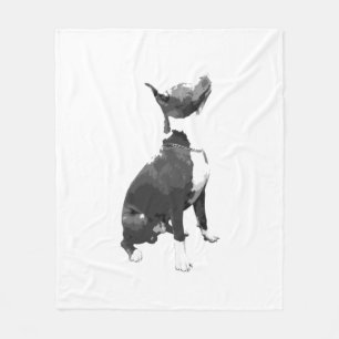 Modischer Schwarzweiss-Pitbullhund Fleecedecke