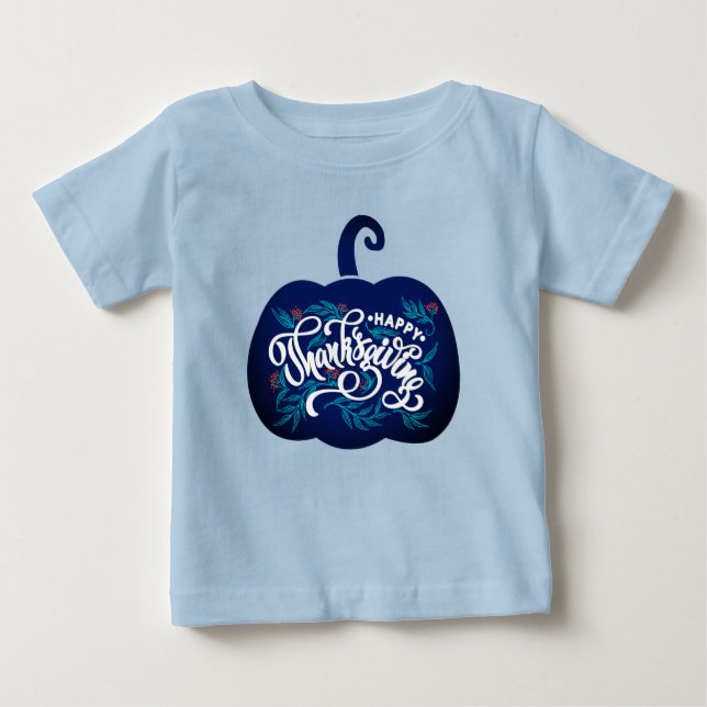 modischer Text auf Kürbis zum Erntedank Baby T-shirt (Vorderseite)