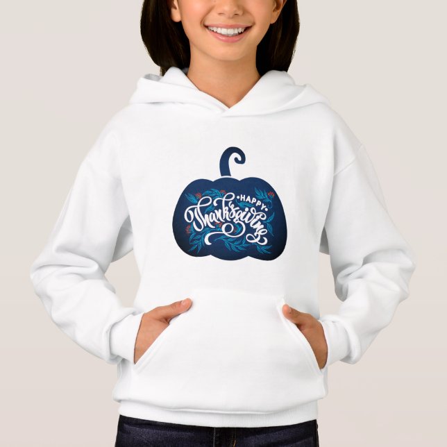modischer Text auf Kürbis zum Erntedank Hoodie (Vorderseite)