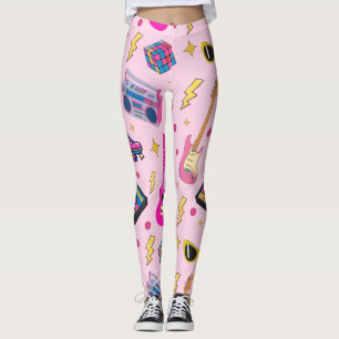 Modischer Trend der 80er Jahre Hübsche Neonrosa  Leggings