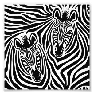 Modischer Zebra-Druck-Schwarzweiss-Muster Fotodruck