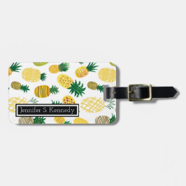 Modisches Ananas-Muster | addieren Ihren Namen Gepäckanhänger