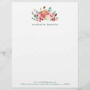 Modisches Aquarell mit Blumen mit Handelsnamen Briefkopf