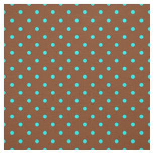 Modisches Brown-Türkis-Blau-Tupfen-Muster Stoff