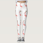 Modisches Flamingoweihnachtsren Leggings<br><div class="desc">Spaß Leggins,  die einen rosa Flamingo oben kleidet Nasen-Renmuster Rudolphs rotes kennzeichnen.</div>