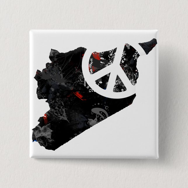 Modisches Friedenszeichen Syriens mit syrischer Button (Vorderseite)